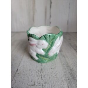 Mini ceramic cabbage Easter tealight candle holder bunny spring home decor